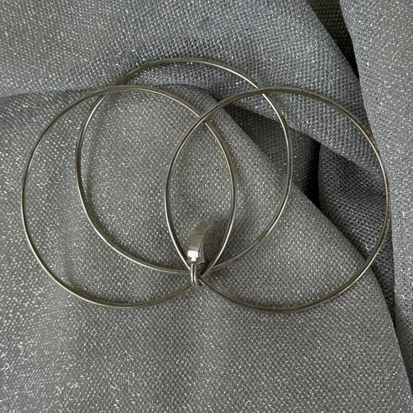 TIFFANY & CO "Please Return To Tiffany" Triple Band Bangle 925 Bracelet - Picture 7 of 8